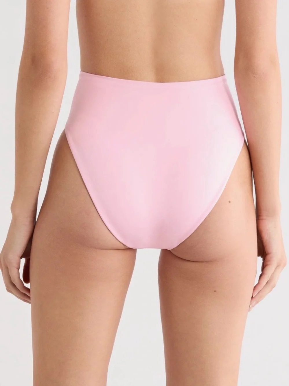 LEFT ON FRIDAY Hi Hi High Waist Bikini Bottoms Delight Light Pink Sz M NWT $110